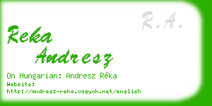 reka andresz business card