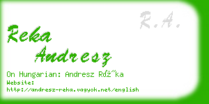 reka andresz business card